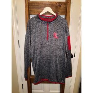 Colosseum Ole Miss Rebels Quarter Zip Pullover Men's 3XL Gray Red